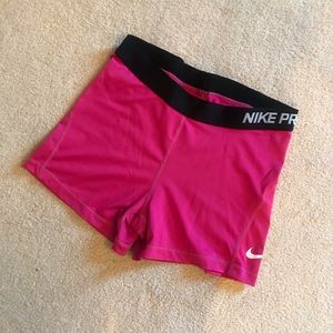 Pink Nike Pro Shorts
